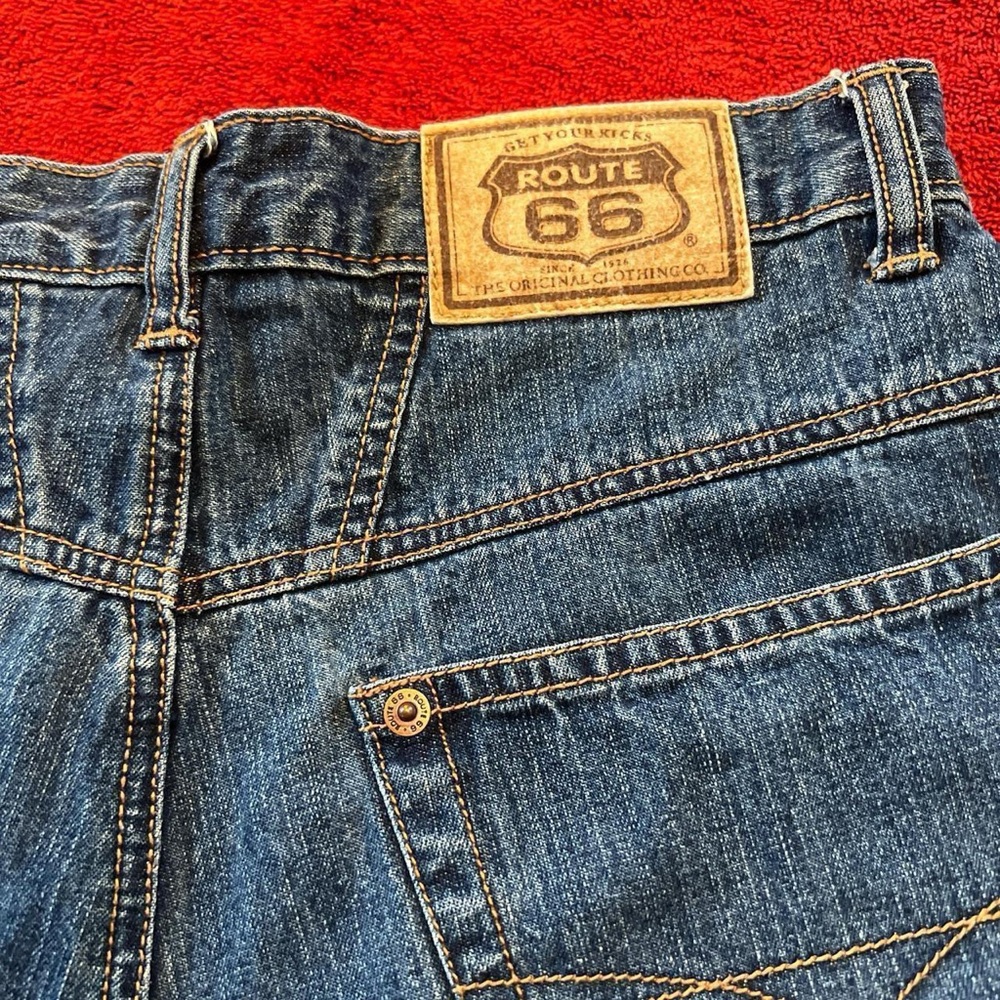 Route 66 Blue Jean Shorts High-Waisted Vintage Style - Picture 7 of 7